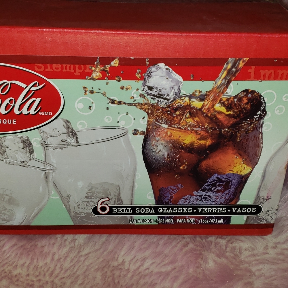 6 Rare Coca Cola Santa Clause Drinking glasses